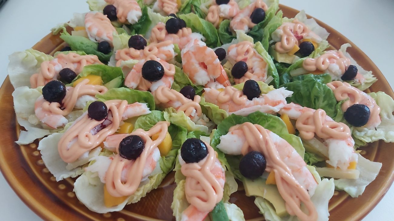 Ensalada langostino y mango